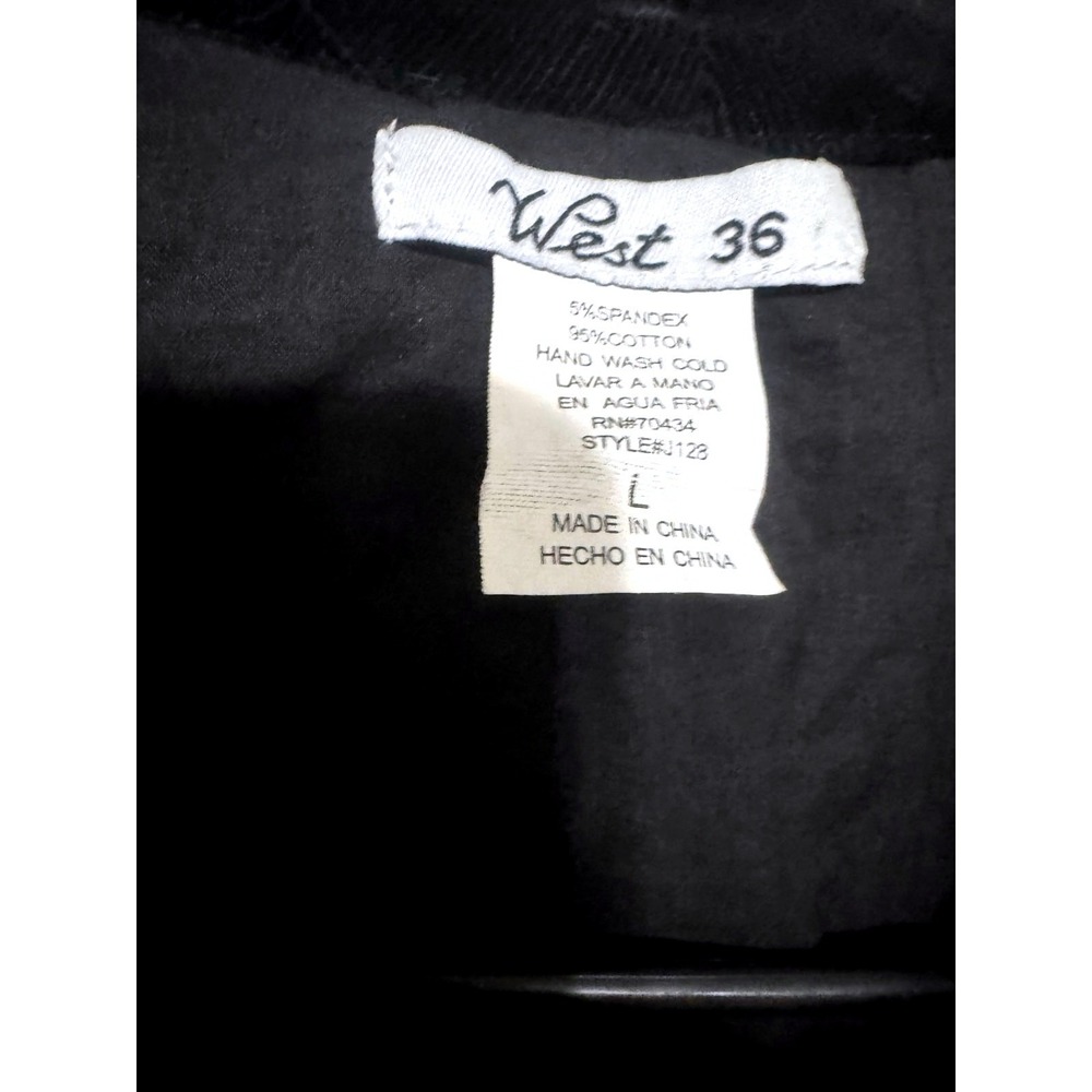 VTG Y2K West 36 Black Bolero Jacket Sz Large Sequin Beaded Corduroy Crop Event - Picture 8 of 8